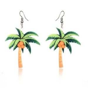 Cute Acrylic Coconut Palm Tree Earrings
